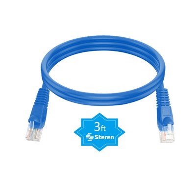 Steren 3ft Cat5e Patch Cord Snagless UTP cULus Molded Blue