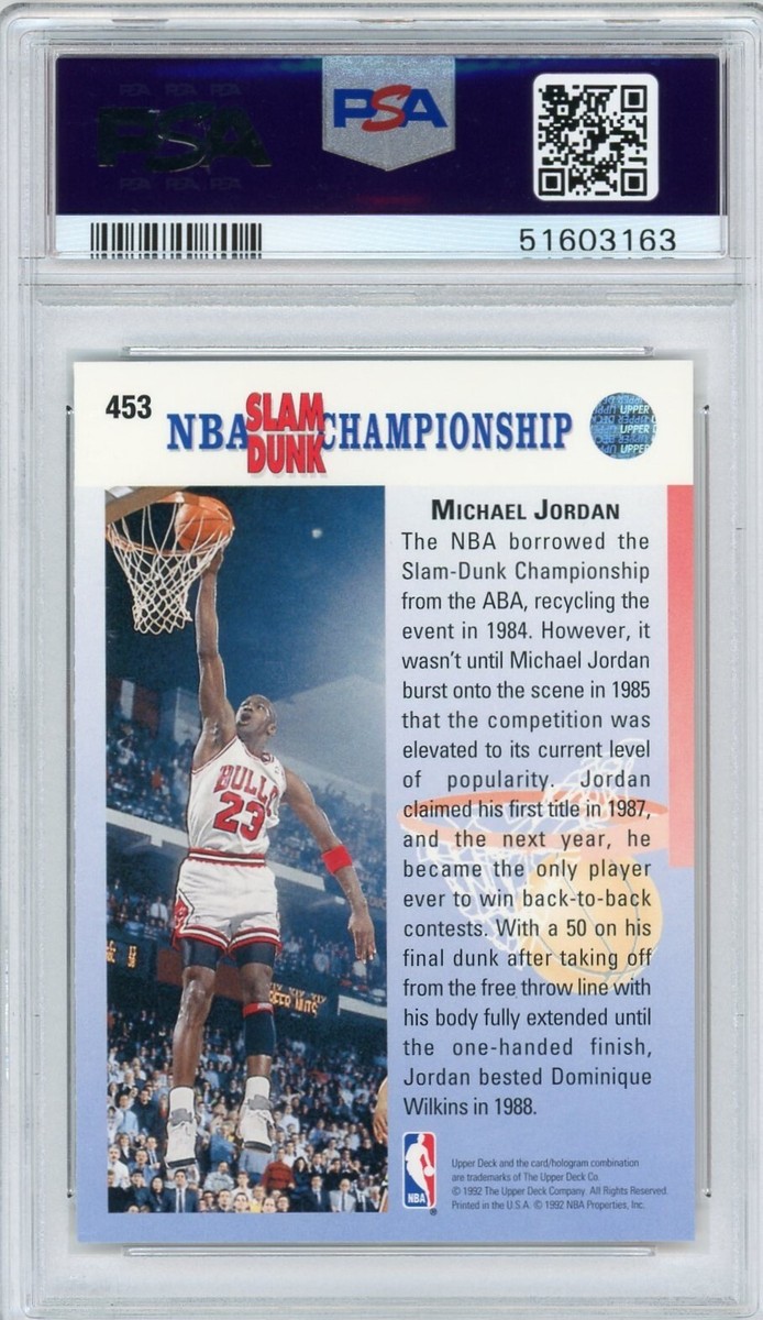 1992 Upper Deck Michael Jordan Error Champ in 85 90 #453 In