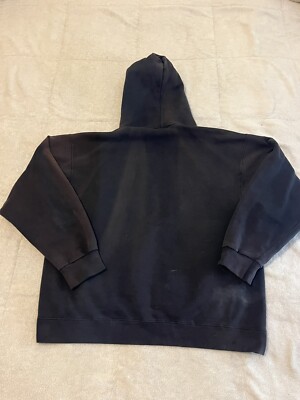 Vintage 90's Nike Swoosh Hoodie Pullover Faded Black Made in