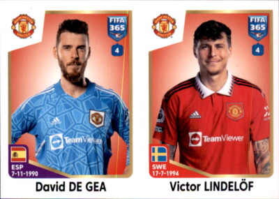 Panini Fifa 365 2023 Sticker 102 David de Gea/Victor Lindelöf