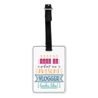 Gift Base Luggage Tag aus Kunstleder 1 Gepäckanhänger Blogger Vlogger