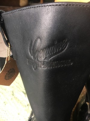 Bottes Moto Harley-Davidson Genius - Taille 8.5 US, Cuir Noir, Résistantes à L'huile - Neuves Sans Boîte