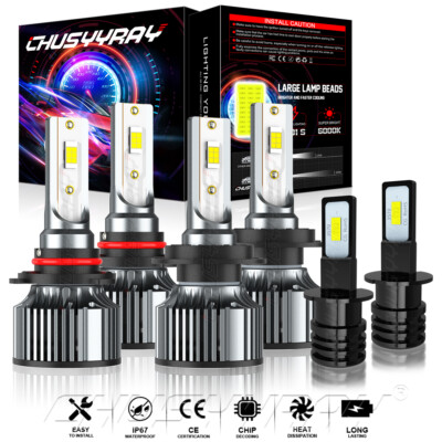 For Subaru Legacy 2005-2007 6x LED Headlight High Low Beam Bulbs Fog Light Kit