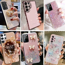 For Samsung Galaxy S25 Ultra S24 S23 S22 S21 Bling Glitter Shockproof Case Cover