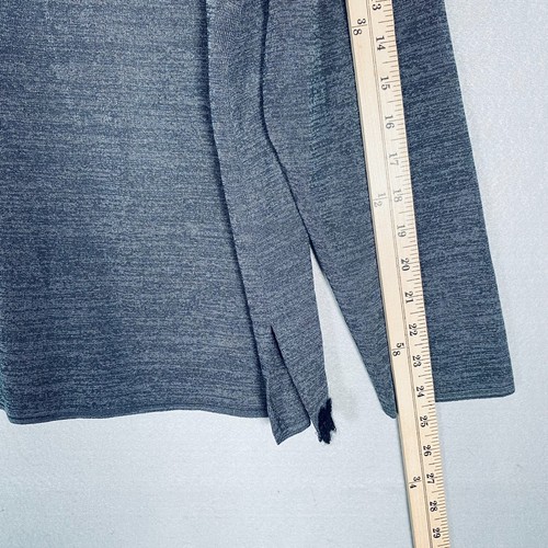 Misook Sweater Womens XL Gray Stretch Clasp Closure Cardigan Fringe - Picture 8 of 9