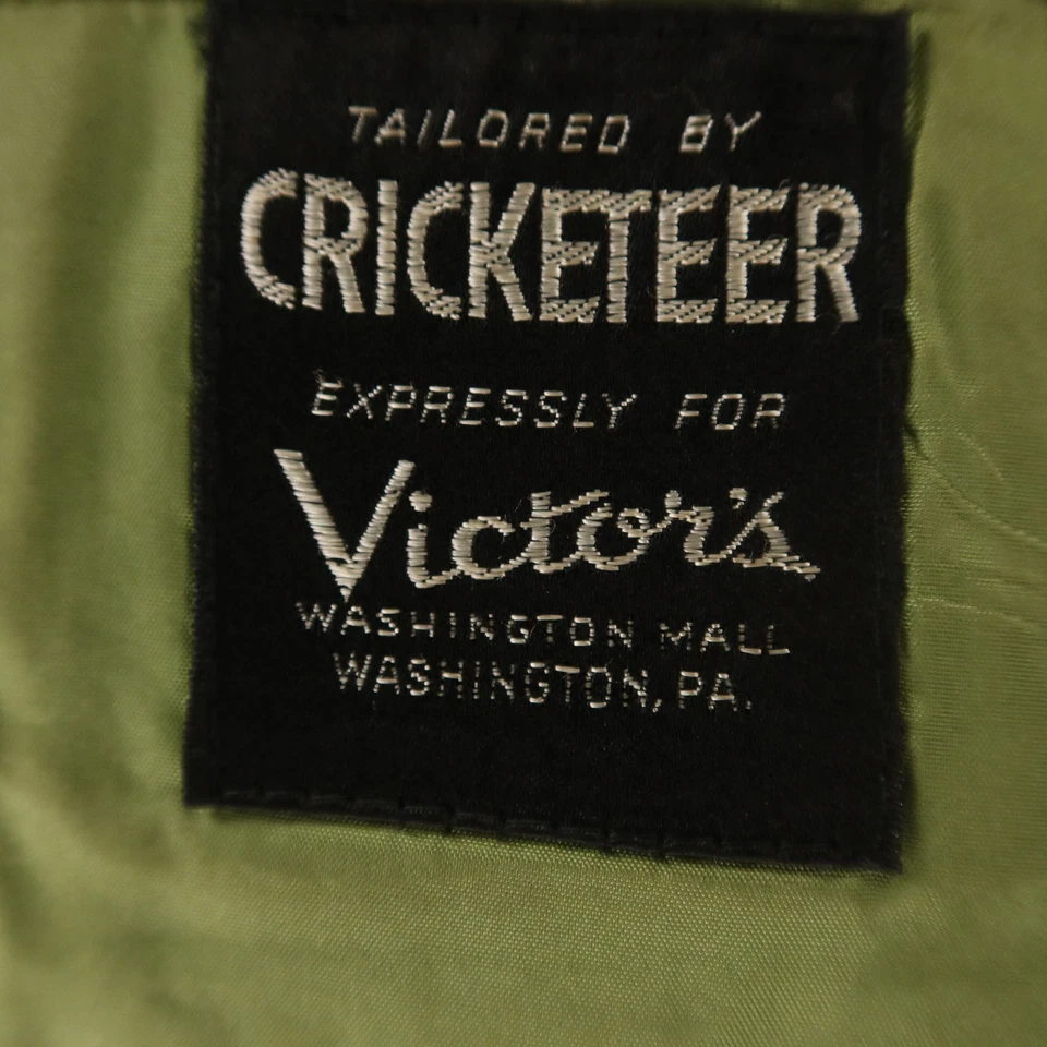 VTG Prince of Wales Check Jacket M Polyester Wool Blazer Double Knit 70s USA 42R - Image 4 of 4