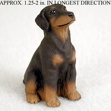 Doberman Pinscher Mini Hand Painted Figurine Red Uncrop