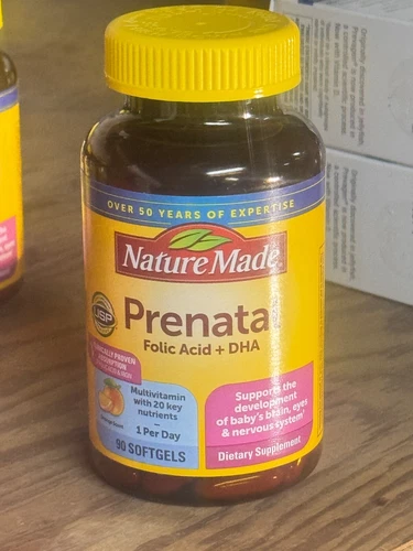 Nature Made Prenatal Multi-Vitamin Folic Acid + DHA, 90 Softgels Supplement