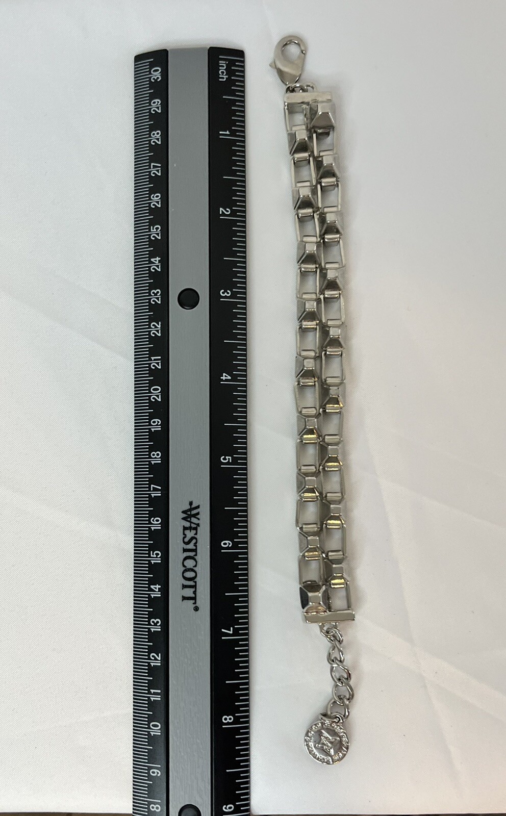 BCBGeneration Silvertone Spike/Chain Square Tip  … - image 12