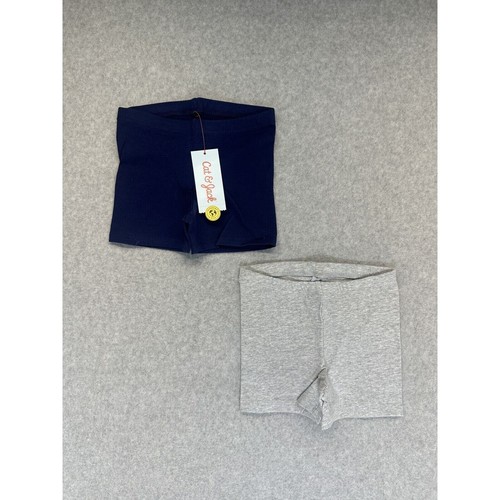 Cat & Jack Girls Shorts Bike Style Gray & Navy 2 Pack Set Elastic Size 4T NWT