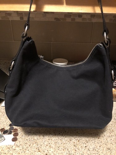 Borsa donna RLL Ralph Lauren nera tote hobo bag borsetta tela nera