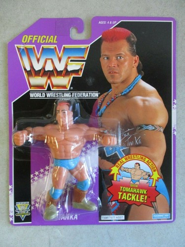 SEALED MOC VTG 1993 WWF TATANKA TOMAHAWK TACKLE PU...