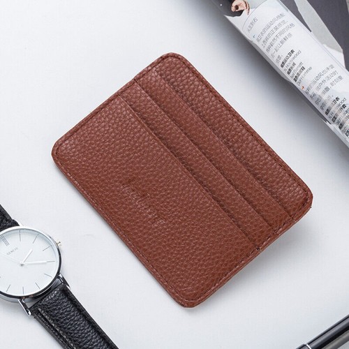 Mens Slim Leather Wallet Front Coin Pocket Credit Card Holder ID Card Cover Gift - Picture 9 of 31