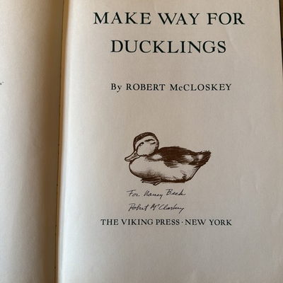 #ad Make Way For Ducklings 1966 Hardcover Autographed By Robert McCloskey $250.00