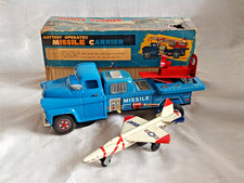 1950s Vintage NOMURA Tin Toys Bat/OP ROCKET MISSILE CARRIER TRUCK Japan + Box