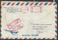 WIETNAM do TAJLANDII Airmail Cover 1984 HO CHI MINH maszyna anulowana