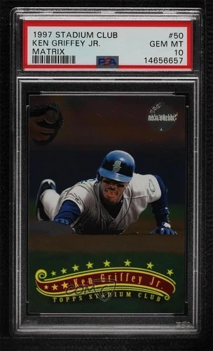 1997 Topps Stadium Club Matrix Ken Griffey Jr #50 PSA 10 GEM MT HOF 04b0