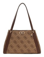 Guess Karnilla Logo Girlfriend Carryall Schultertasche Tasche Latte Logo / Brown