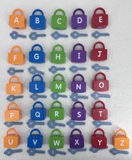 LAKESHORE Alphabet Learning Letter Locks Keys COMPLETE Upper Lower PRESCHOOL