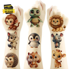 20Pcs Funny Animal Temporary Tattoos for Kids, Cool Birthday Party Favors, Cute