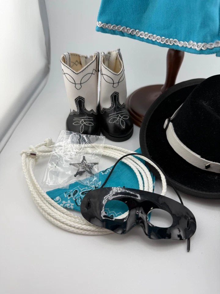 Difícil de Encontrar Pleasant Company American Girl RARO 1998 ROOTIN’ TOOTIN’ Conjunto de Disfraz de Vaquera Foto 4 de 4