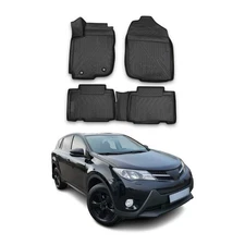 OMAC Floor Mats Liner for Toyota RAV4 2013-2018 Black TPE All-Weather 4 Pcs