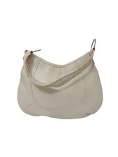Clements Ribeiro Cream Genuine  Leather Saddle Shoulder Bag Studded Strap