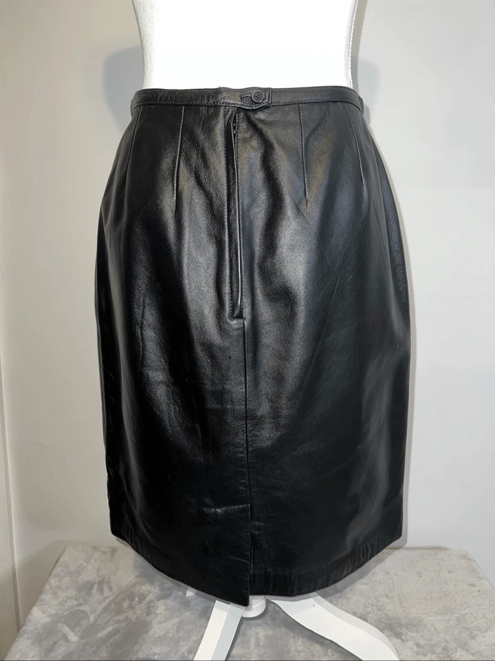 Minifalda de mujer 100 % negra forrada de cuero para mujer’s 6P Foto 4 de 4