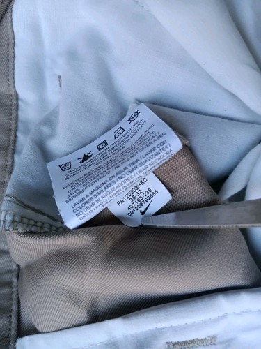 Pantalones de golf Nike para hombre talla 36 x 32 tostados Dri-Fit rendimiento poliéster frente plano - Imagen 6 de 7