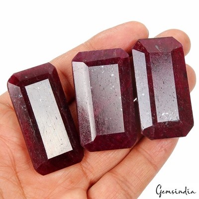 650Ct Natural Ruby Octagon Cut Earth Mined Certified Loose Gemstones Lot 45-46mm