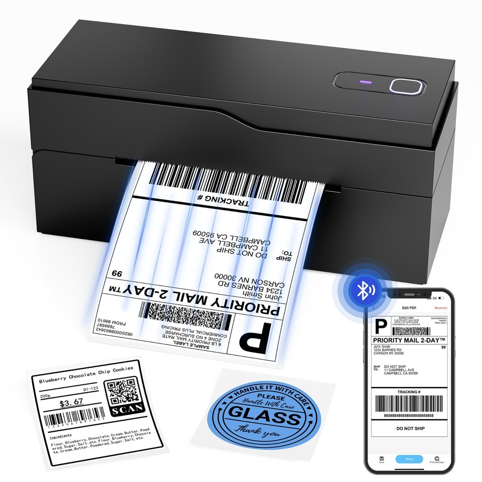 Bluetooth Thermal Printer Shipping Label Printer Wireless Address Label Maker