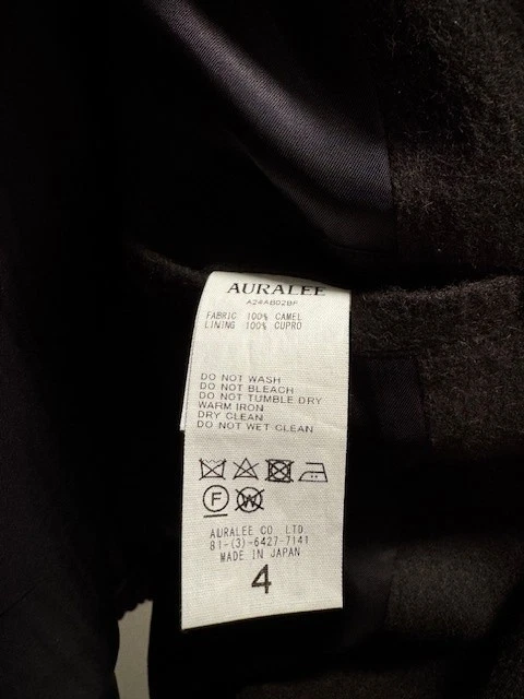 AURALEE Baby Camel Flannel Zip Blouson Dark Brown Size 4 AW24 Made in Japan - product detail image 6