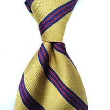 Brooks Brothers Makers Tie, Yellow Striped Repp Preppy 59 "X3 "