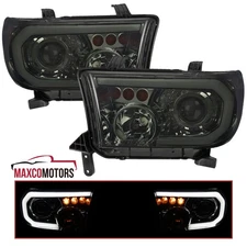 Smoke Projector Headlights Fits 2007-2013 Toyota Tundra 08-17 Sequoia LED Signal