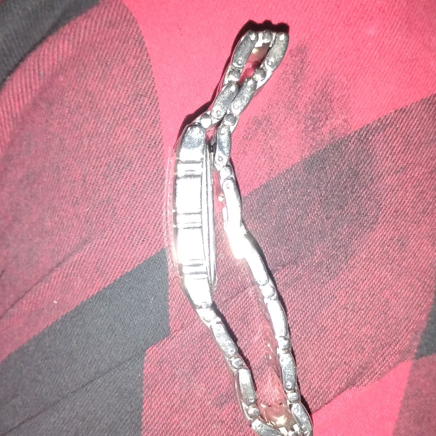 Accutime Silver Rectangle Dial Stainless Steel Qu… - image 4