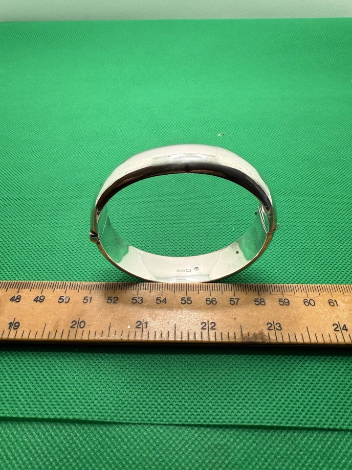 Brazalete Brazalete Vintage 1982 Birmingham Sello Plata Esterlina Grabado Foto 2 de 4