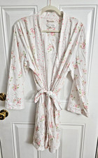CAROLE HOCHMAN Women's Pink Floral Wrap Robe with Pockets L