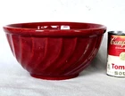 Garden City Pottery #12 Swirl Mixing Bowl Rare Burgundy Glaze Bauer Era