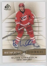 2013 SP Game Used Edition Authentic Rookies Gold Elias Lindholm #138 Auto 01p6
