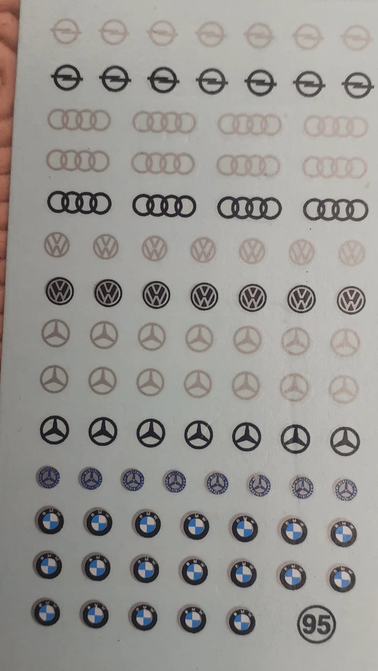 décalcomanies 1/24 bmw mercedes vw opel badge pour capot mascotte - Photo 1/1