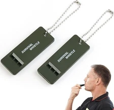 120 Db Emergency Whistles for Teachers, Flat Self Defense Safety Whistle Keychai