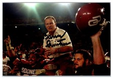 Barry Switzer Oklahoma Sooners Dallas Cowboys Hand Signed 4x6 Photo TD46-0179