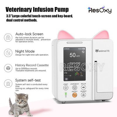 Vet Infusion Pump - 3.5''Colorful Touch-Screen And Large Capacity Lithium Battry