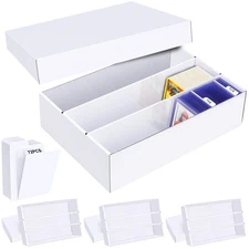 Trading Card Storage Box 4 Pack–2400 Count Cardboard Organizer with Divide