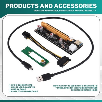 NGFF M.2 M Schlüssel zu USB 3.0 PCI-E Riser Karte M2 zu PCIE 16X 1X Adapter