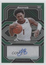 2021-22 Panini Prizm Draft Picks College Penmanship Green Jordan Burns Auto 1k5