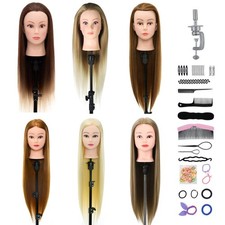 26-30 inch Salon Training Head Hairdressing Mannequin Doll+Clamp+Braid Sets