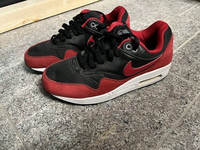 Nike Air Max 1 Black Red Bred 2015 EU 40 US 7Y (GS) Schwarz Rot WIE NEU