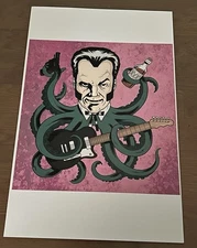 Unknown Hinson Guitar Squid Poster Print Signed 