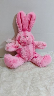 Pink Striped Easter Bunny Rabbit Textured Sparkly Plush Stuffed Animal 12 